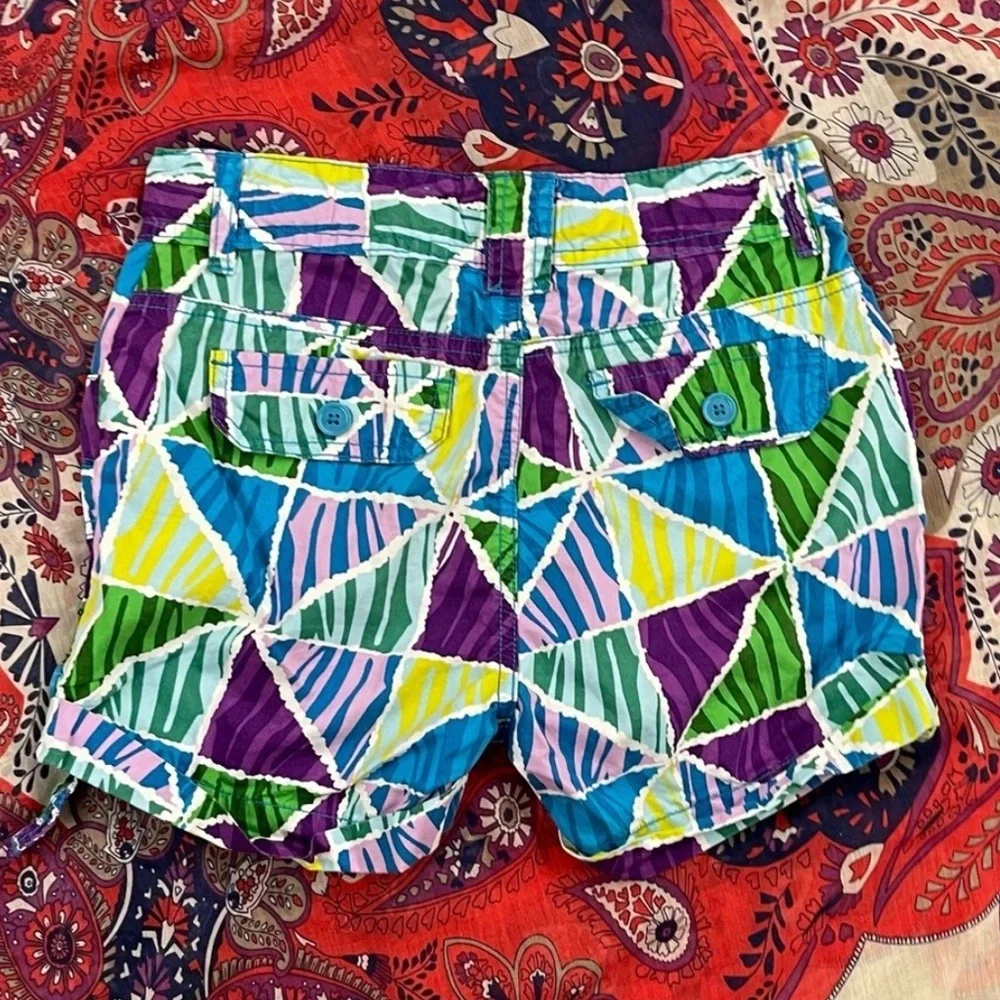 Two Pair The Children’s Place Adjustable Waist Cuffed Shorts Pink & Blue Size 14